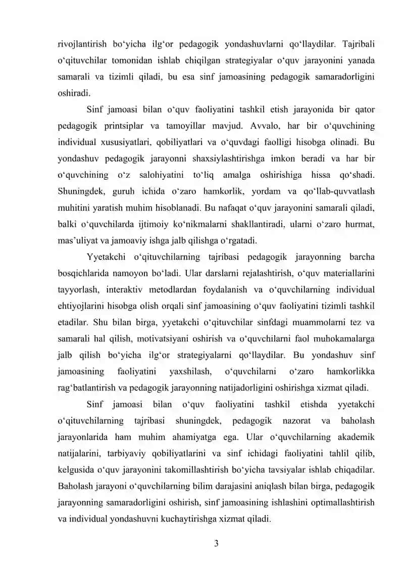Sinf Jamoasi Bilan O‘quv Faoliyatini Tashkil Etish Bo‘yicha YYetakchi O‘qituvchilarning Tajribasi 3