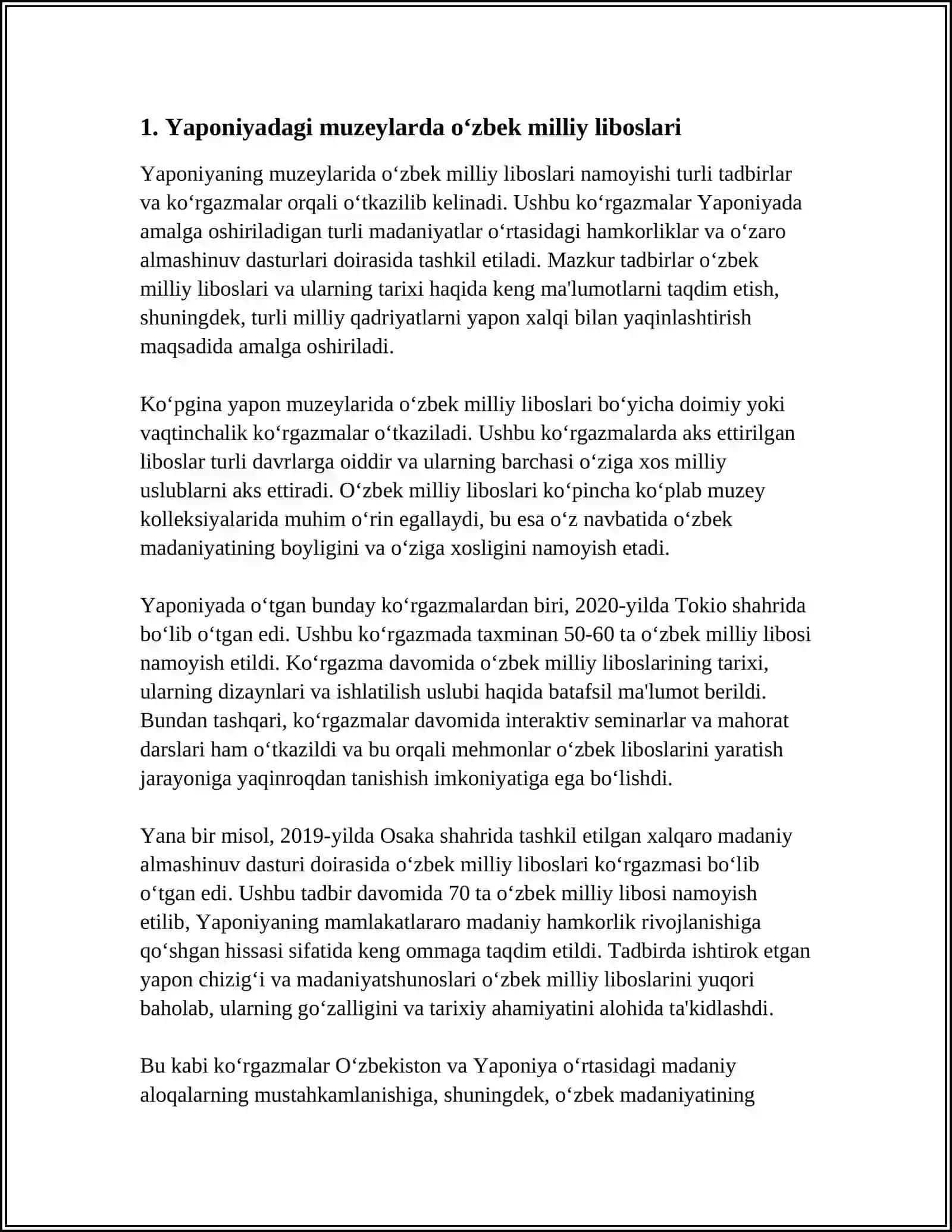 YAPONIYA MUZEYLARIDAGI OʻZBEK XALQI ETNOGRAFIYASIGA OID EKSPONATLAR 3