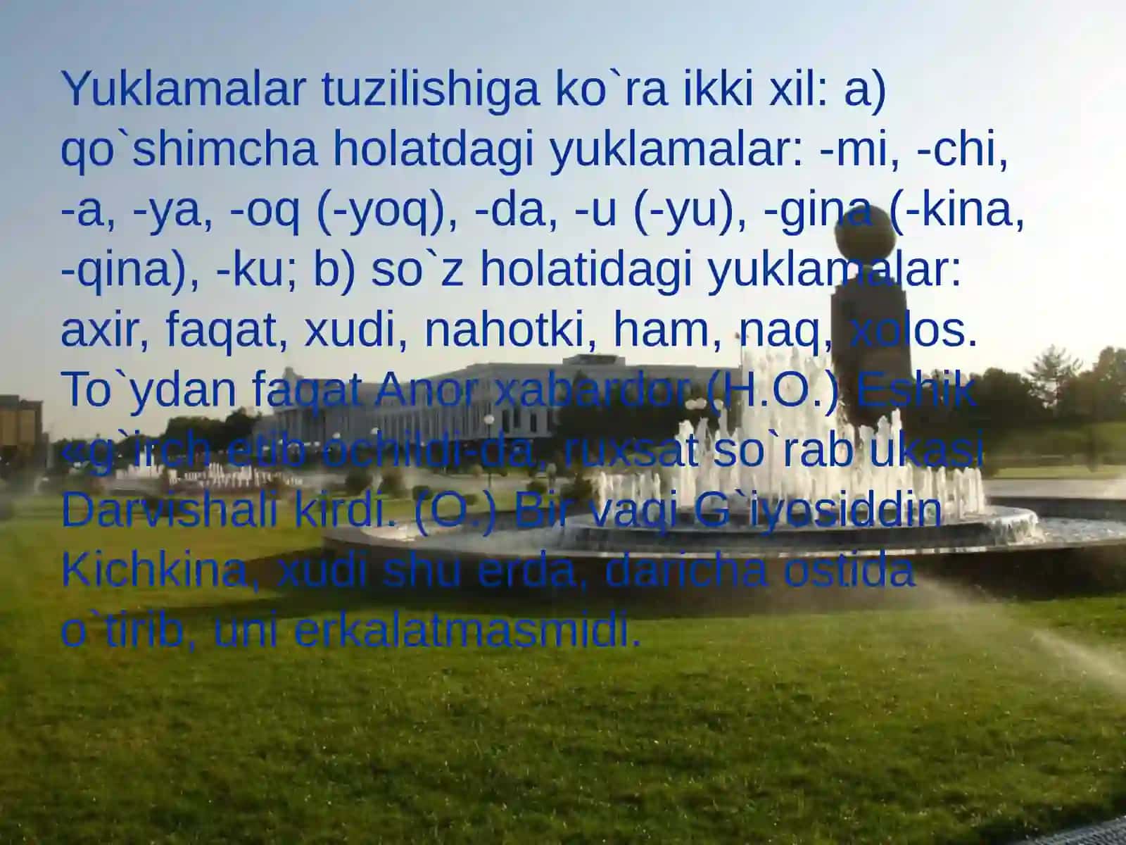 4-sinf Ona tili Yuklamalar va ularning grammatik xususiyatlari dars ishlanma 3