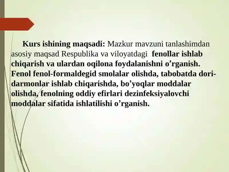 FENOLLAR VA ULARNING XOSILALARI 3