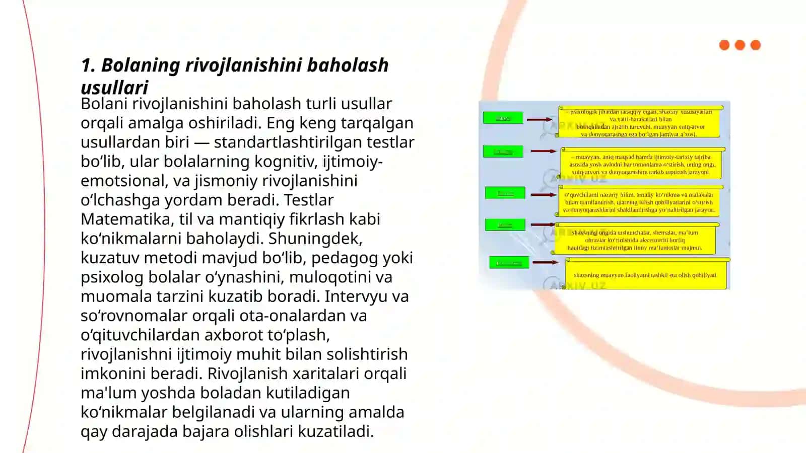 Bolaning rivojlanishini baholash usullari 3