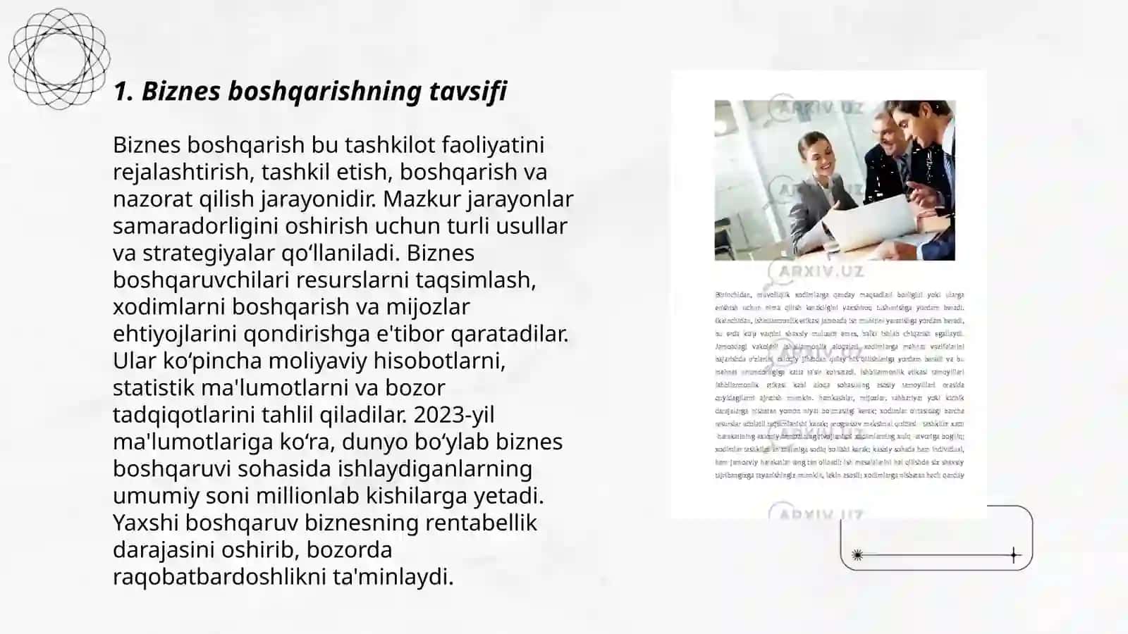 Biznes boshqarishda nazariy asoslar 3