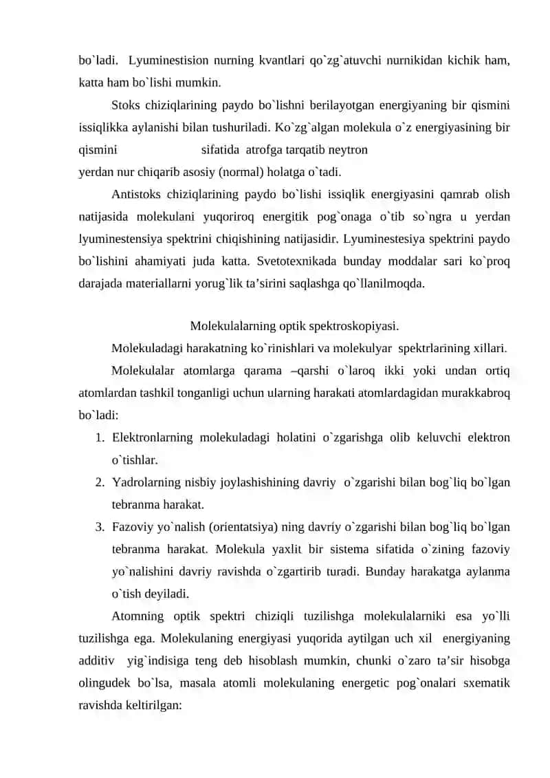 Magnit xossalar. Molekulalarning magnit momenti. Molekulalardagi yadro  va elektronlarning magnit momentlari. 3