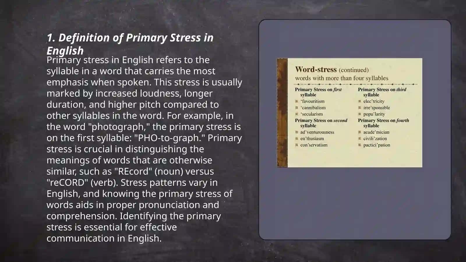 Primary and Secondary Stress in English 3