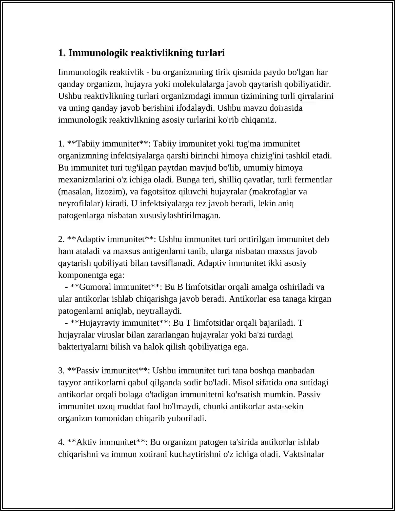 IMMUNOLOGIK REAKTIVLIKNI RIVOJLANISHI 3