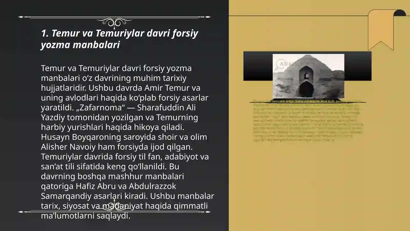 Temur va Temuriylar davri forsiy yozma manbalari 3