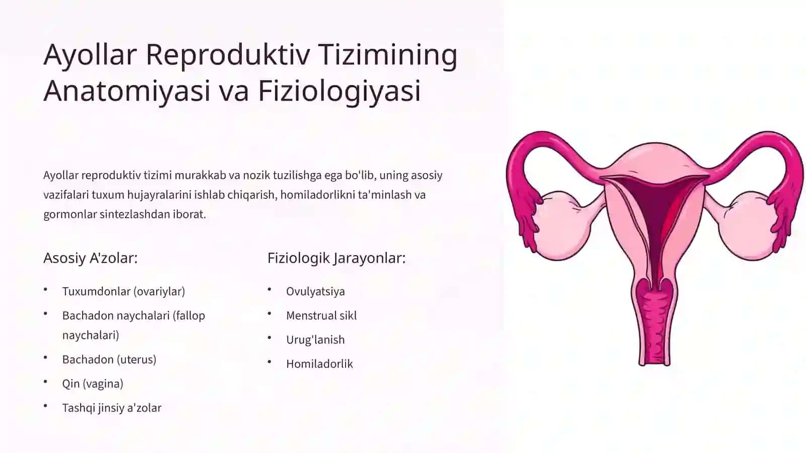Ayollar va Erkaklar Reproduktiv Kasalliklari: Umumiy Tushuncha 3