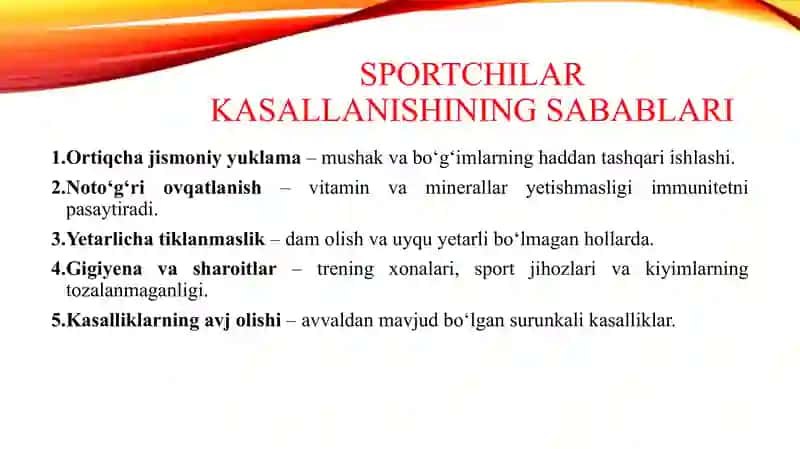 Sportchilar kasallanishi va jarohatlanishi 3