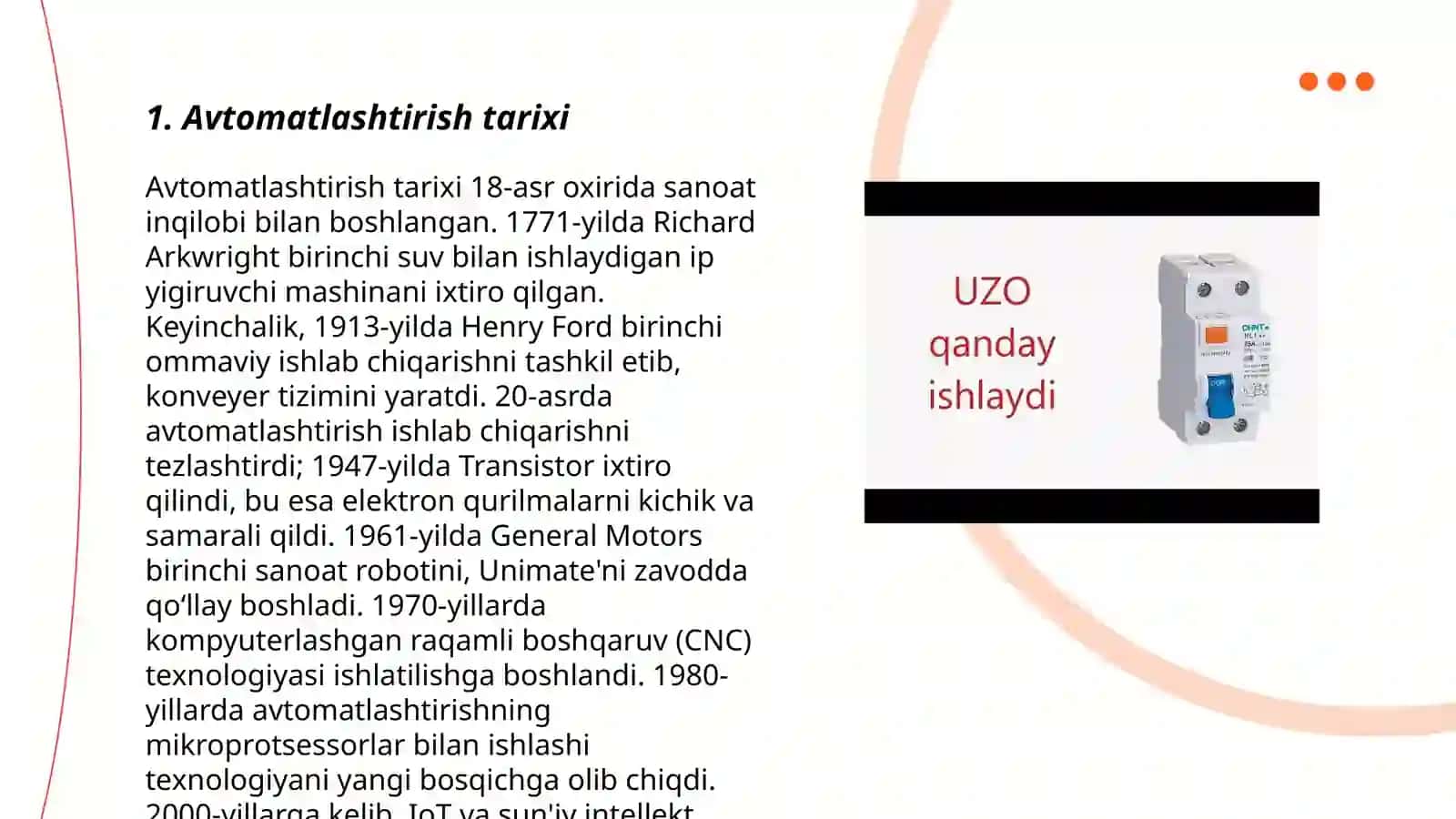 Avtomatlashtirish tarixi 3