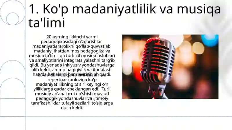 1920-90- yillardagi musiqa oʼqitish metodikasi (taʼlimini oʼrganish) 3