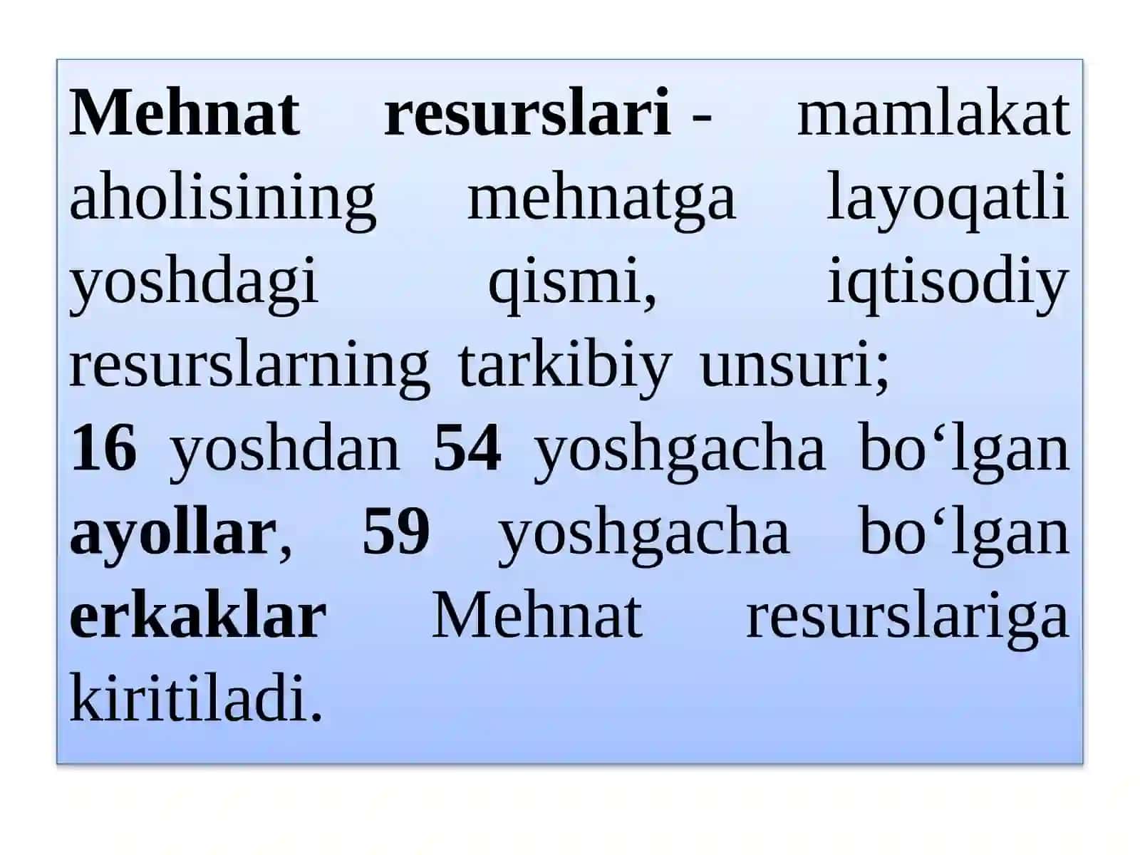 Aholi Soni va Mehnat Resurslari 3