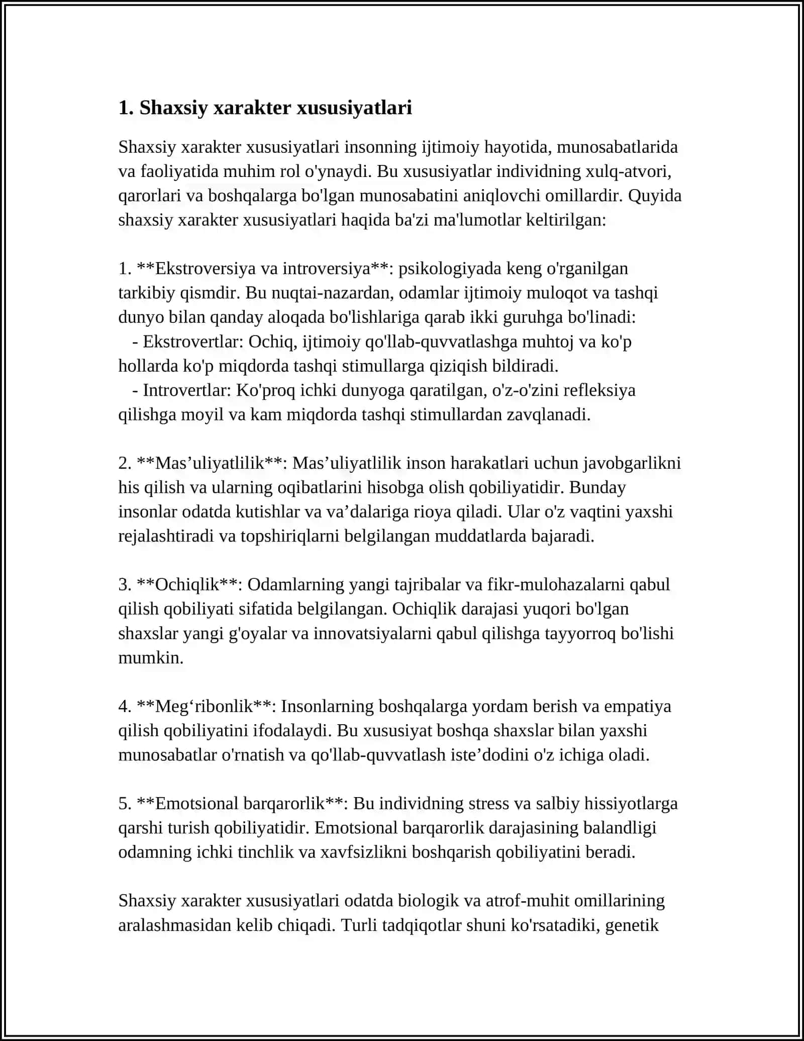 SHAXSLARARO MUNOSABATLARGA TAʼSIR KOʻRSATUVCHI INDIVIDUAL XUSUSIYATLAR DIAGNOSTIKASI 3