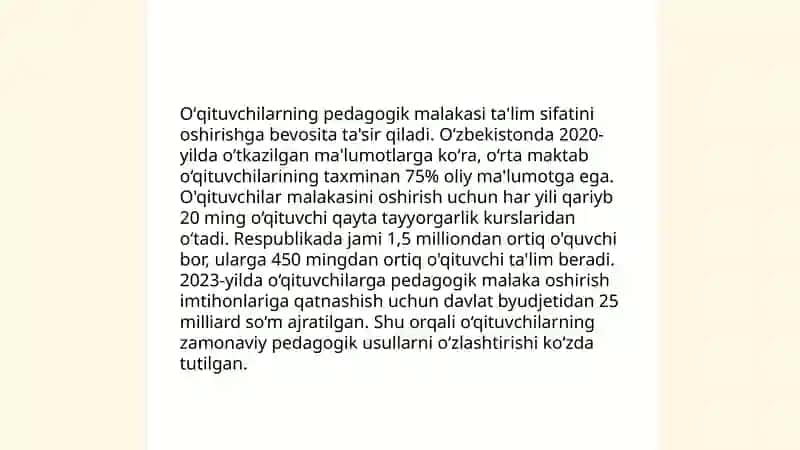 Oʻqituvchi kasbiy kompetetentsiyasini shakllantirish tizimi 3