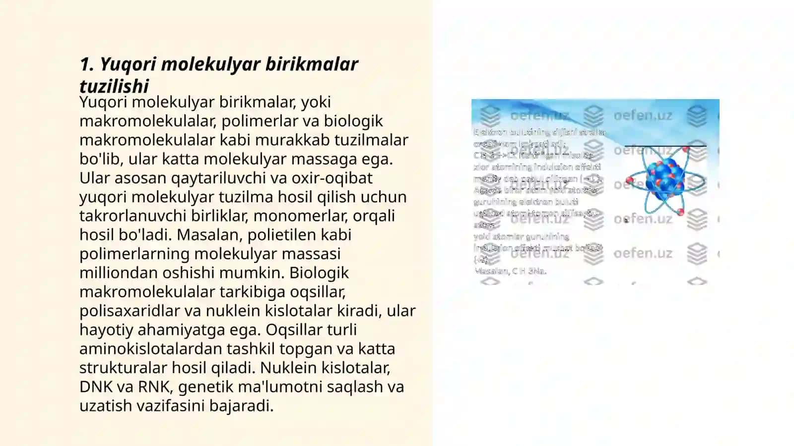 Yuqori Molekulyar Birikmalar Tuzilishi 3