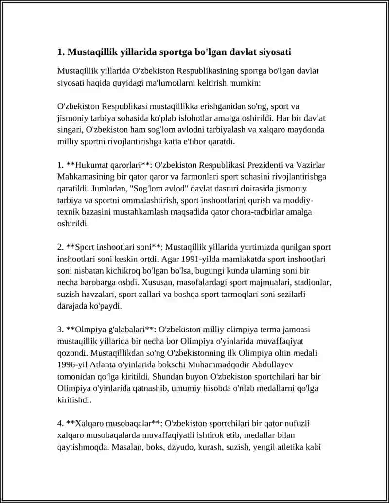MUSTAQILLIK YILLARIDA SPORT SOHASINING RIVOJI 3