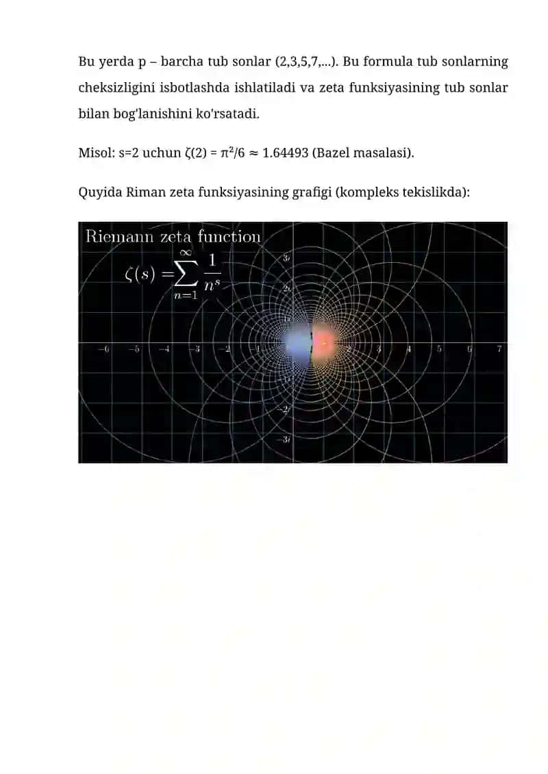 Riemann Zeta funktsiyasi 3