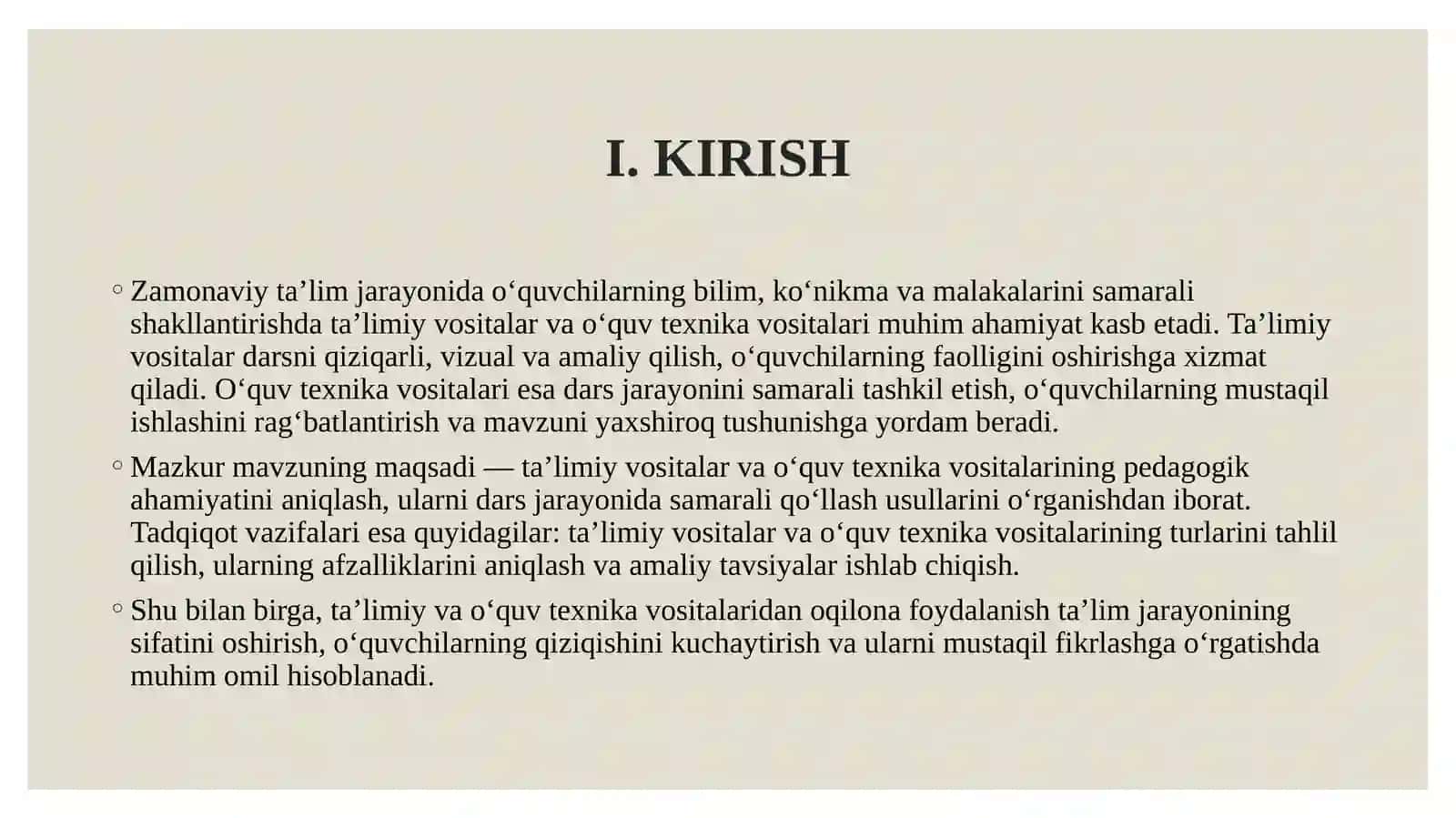 Taʼlimiy vositalar.Oʻquv texnika vositalari 3