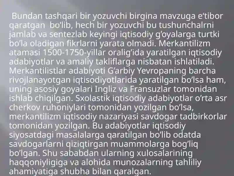 Merkantilizm iqtisodiy ta’limotining mohiyati va ahamiyati 3