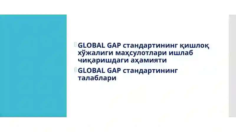 GLOBAL GAPstandartlariningtalablari 3