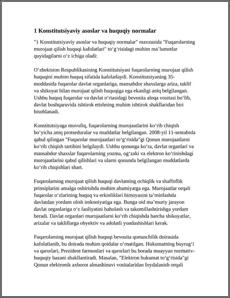 FUQAROLARNING MUROJAAT QILISH HUQUQI KAFOLATLARI 3