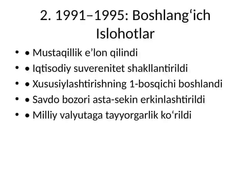O‘zbekistonning Bozor Iqtisodiyotiga Bosqichma-Bosqich O‘tishi 3