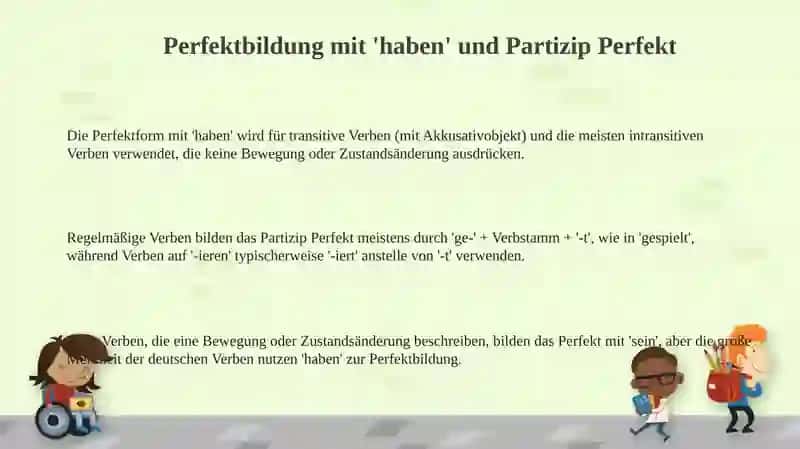 Grammatik: Verben auf -ieren im Perfekt 3