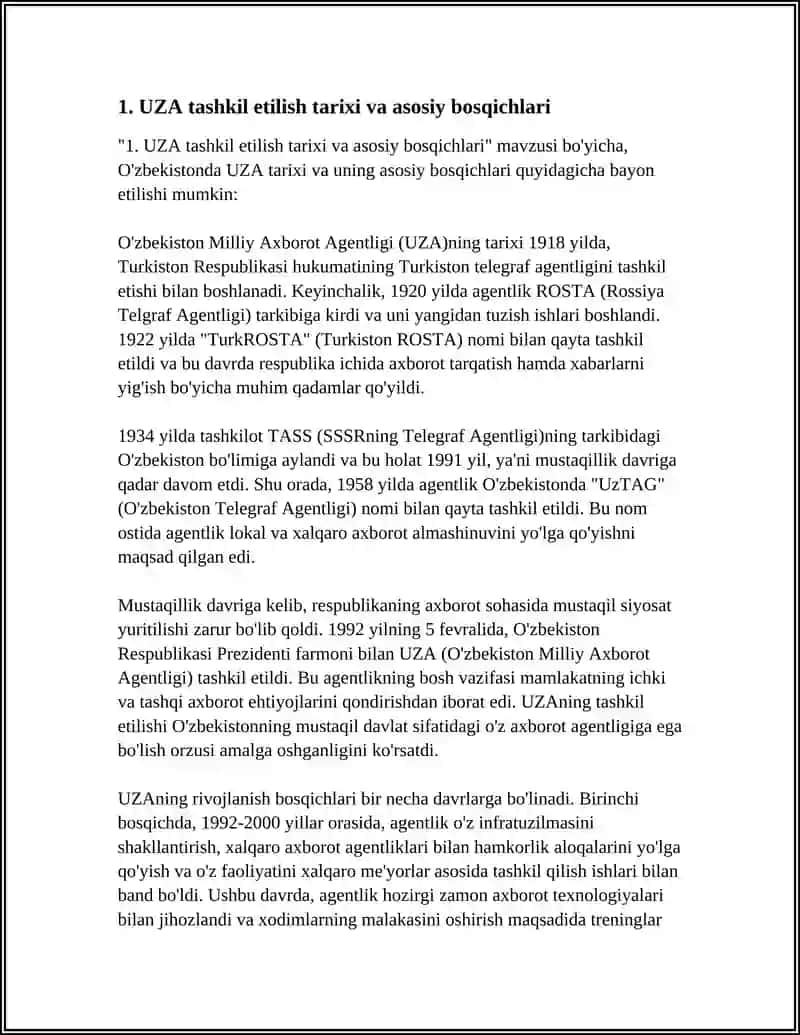 O'ZBEKISTONDA UZA TARIXI VA HOZIRGI FAOLIYATI 3