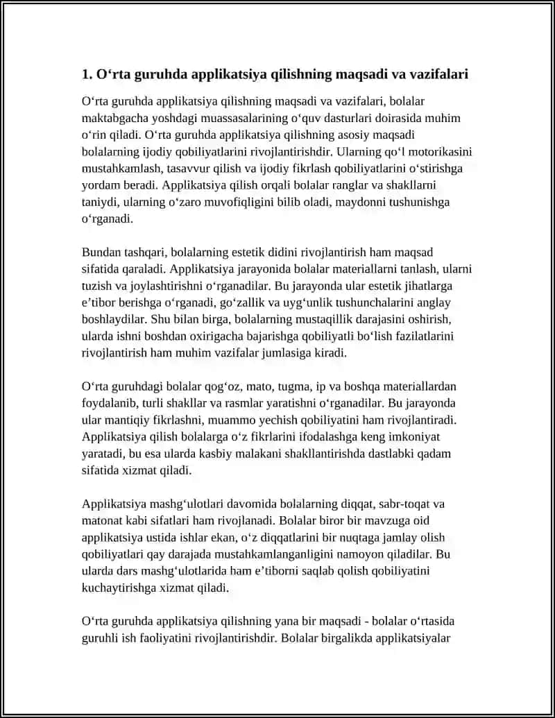 OʻRTA GURUHDA APPLIKATSIYA QILISHGA OʻRGATISH 3
