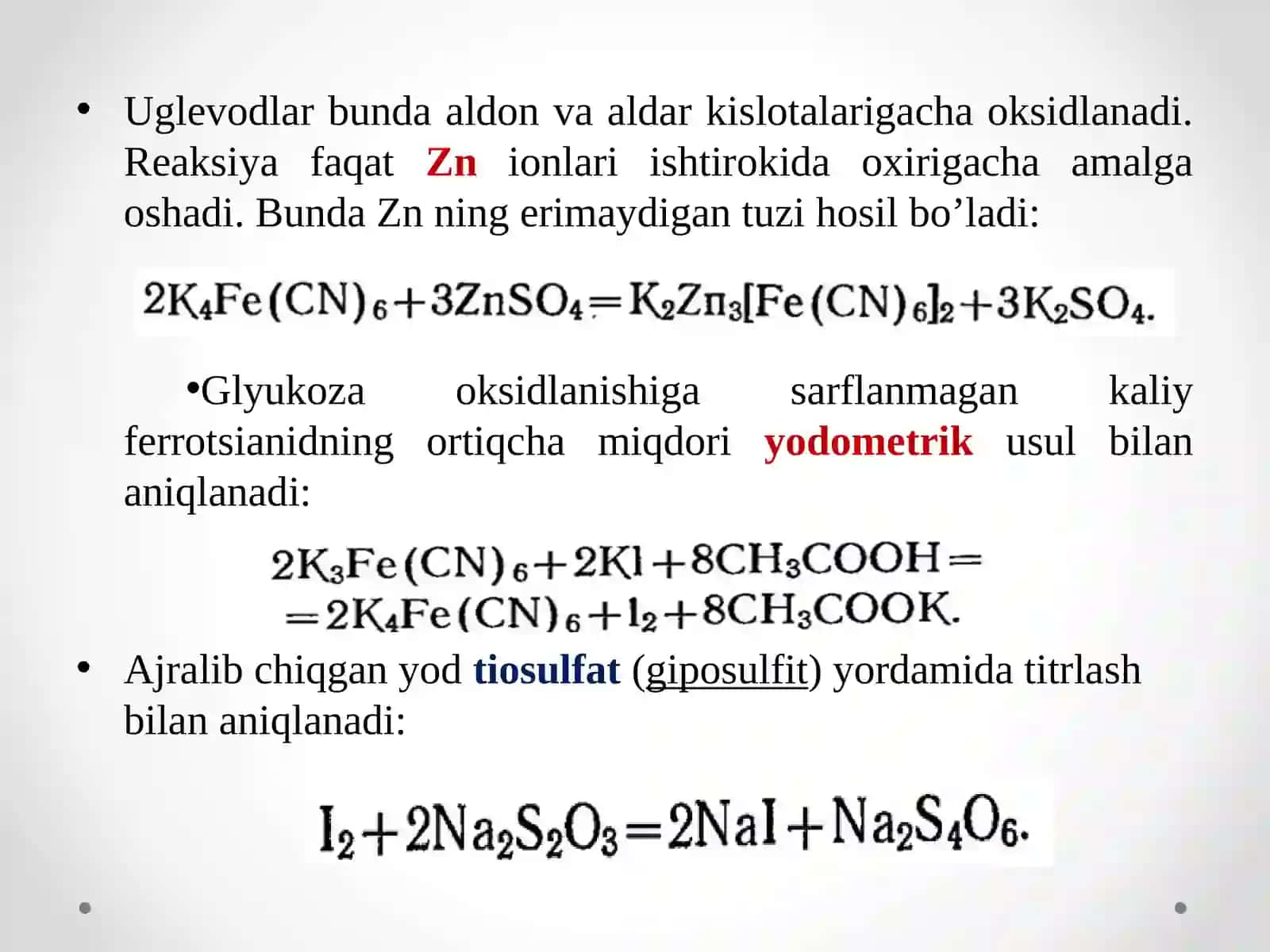 Qondagi glyukoza miqdorini Xagedron-Iensen usuli bilan aniqlash. 3