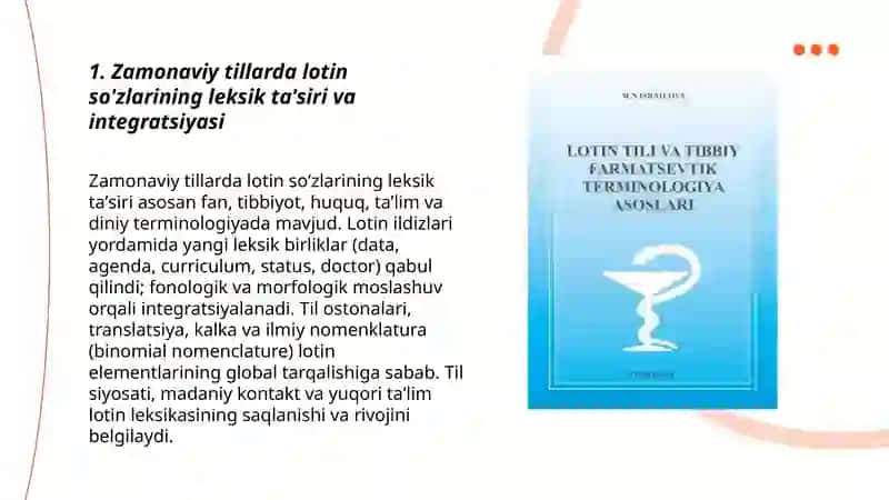 Zamonaviy tillarda lotinshunoslik 3