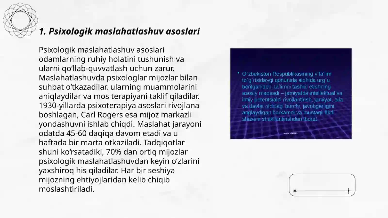 Ta'lim muassasasi psixologning psixalogik konsultatsiya faoliyati 3