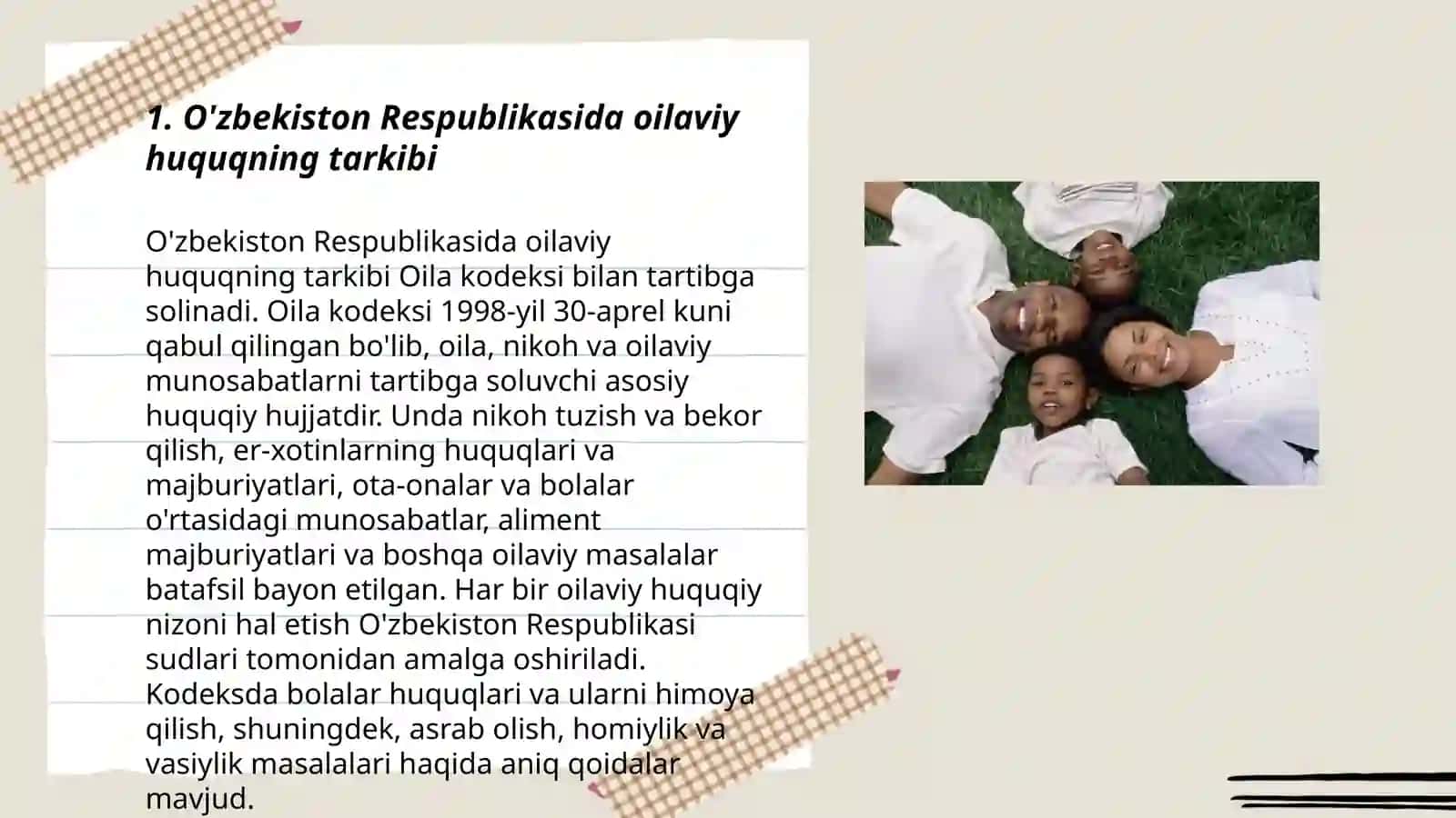 O'zbekiston Respublikasida oilaviy huquqning tarkibi 3