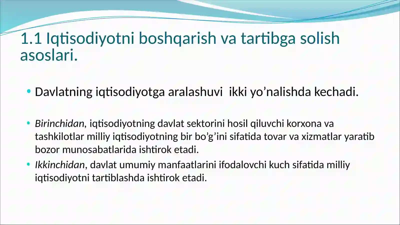 Biznesni davlat tomonidan boshqarish 3
