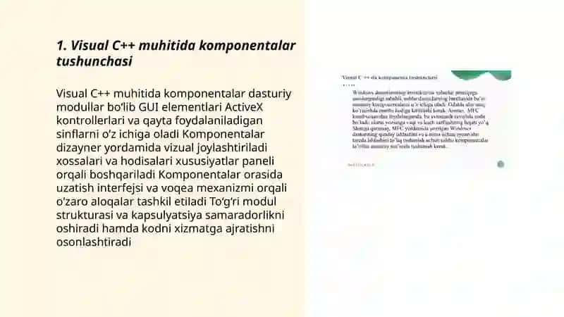 Visual C++ muhitida komponentalar bilan ishlash 3