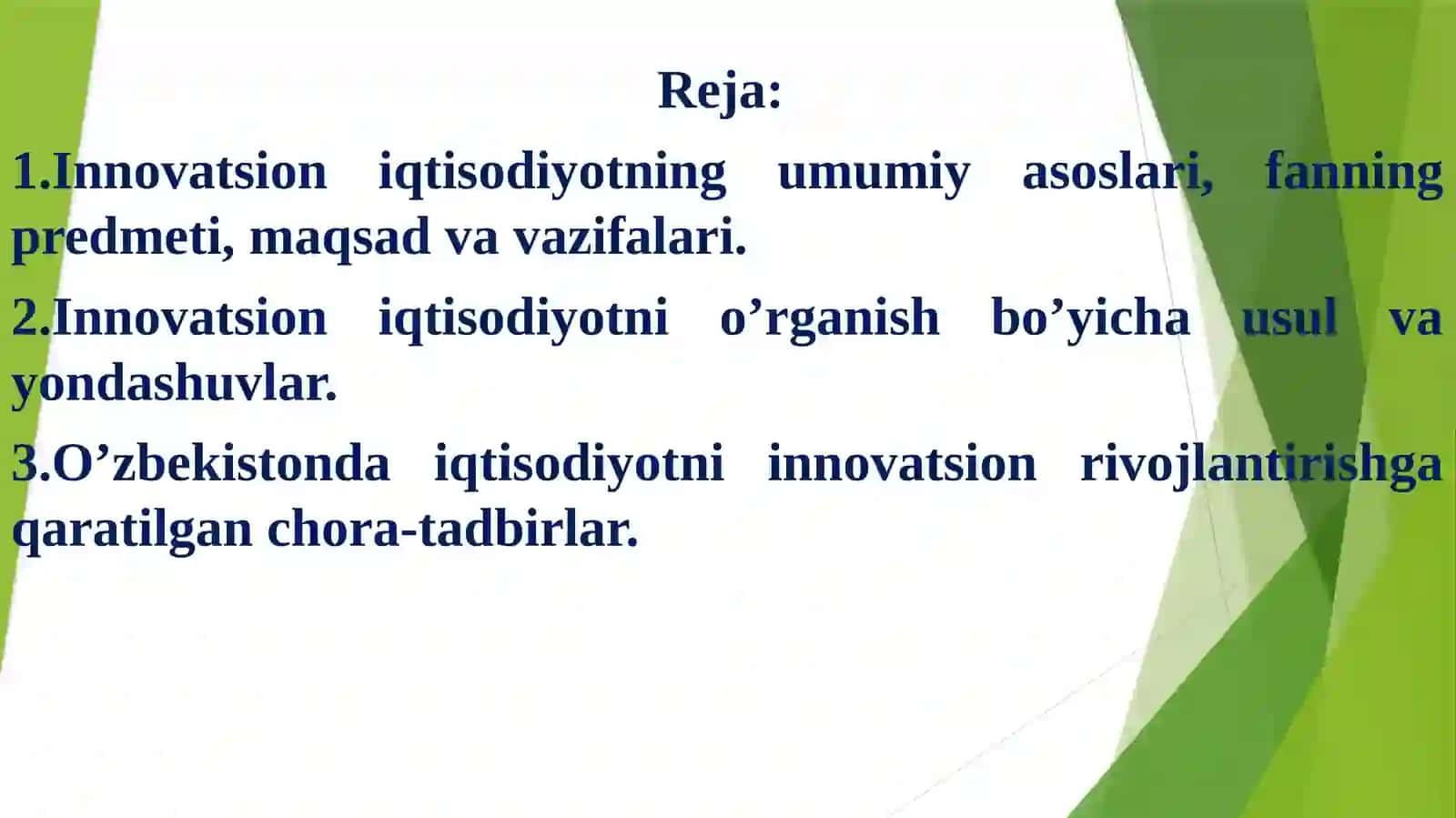 INNOVATSION IQTISODIYOT FANIGA KIRISH 3