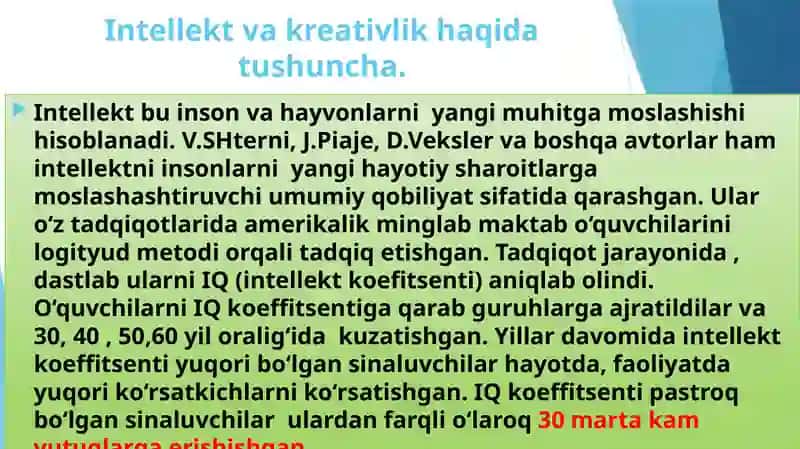 Intellekt va Kreativlik 3
