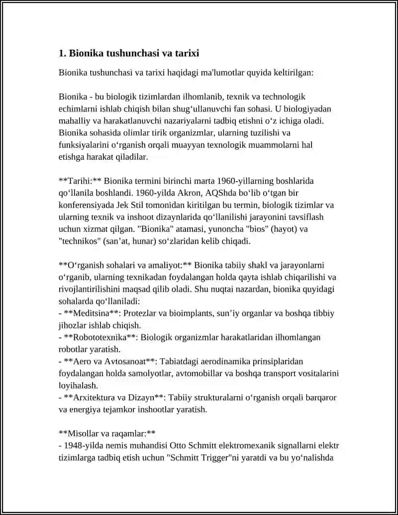 BIONIKA ASOSLARI VA UNI INSON HAYOTIDAGI O'RNI 3