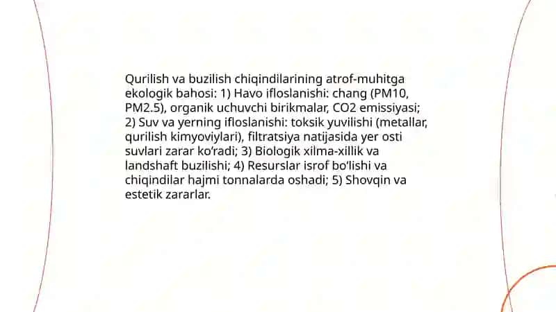 Qurilish va buzilish chiqindilarining ekologik bahosi 3
