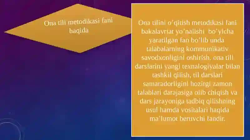 Ona tilini o’qitish metodikasi 3