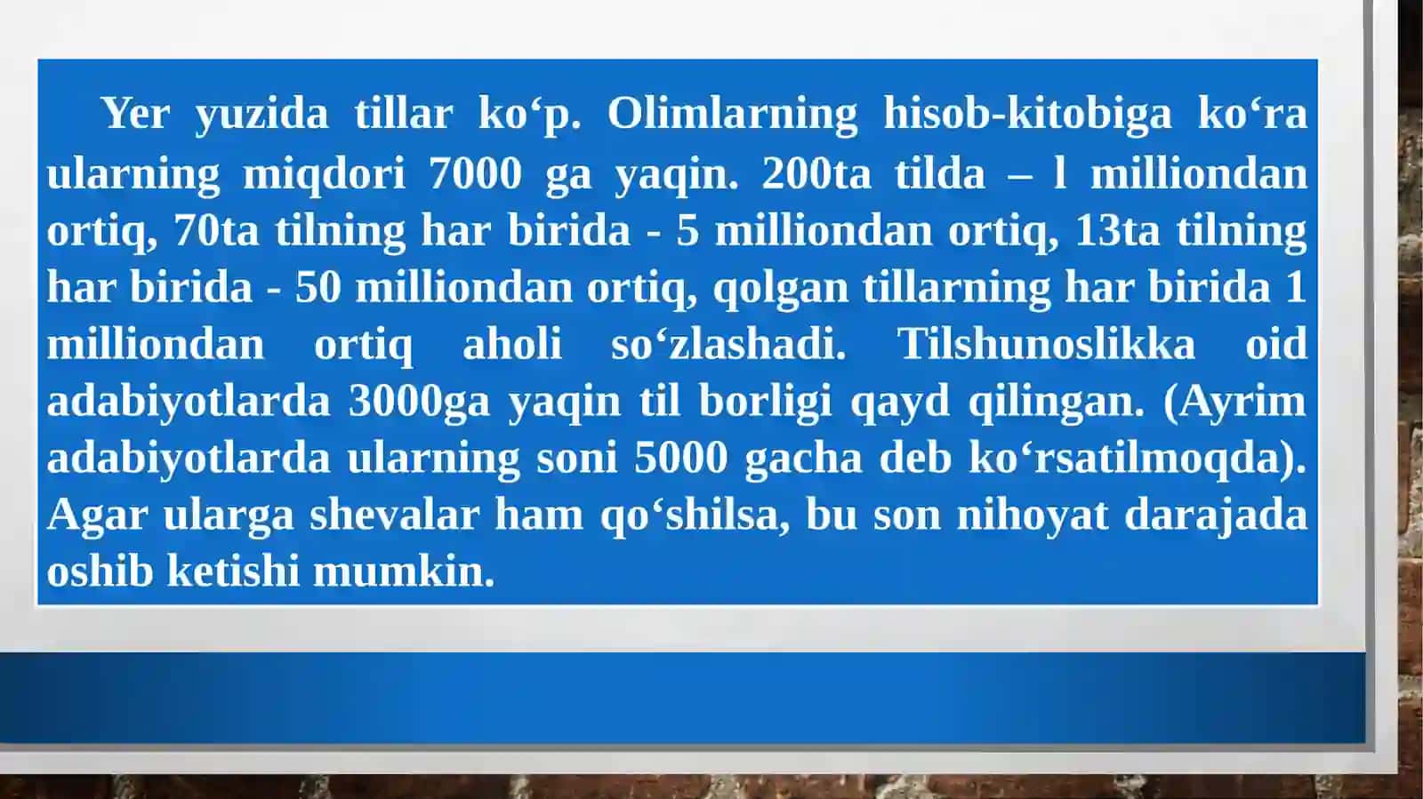 Dunyo tillari va ularning tasnifi 3