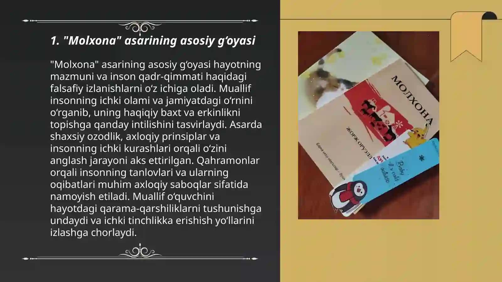 Jorj Oruellning ''Molxona'' asri taqdimoti 3