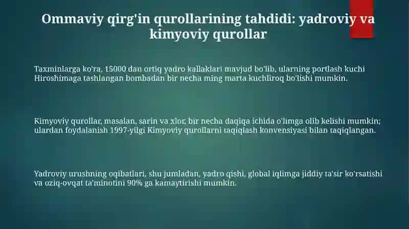 Ommaviy qirg'in qurollari va himoya choralari 3