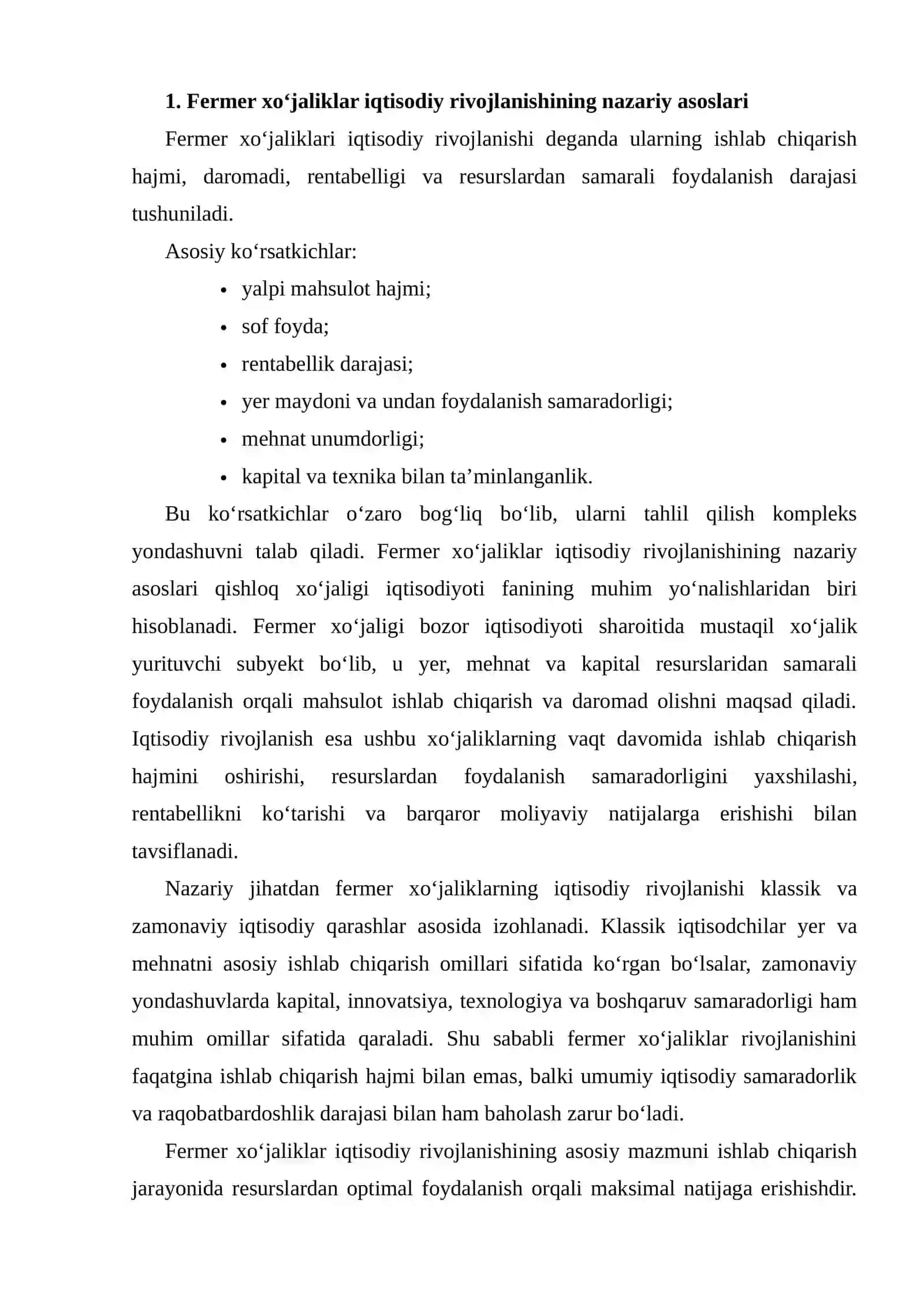 Fermer xo‘jaliklarning iqtisodiy rivojlanish ko‘rsatkichlarini ekonometrik modellashtirish 3