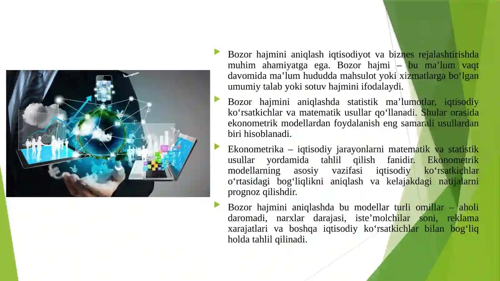 Bozor hajmini aniqlashda ekonometrik modellardan foydalanish 3