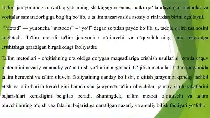 Ta'lim vositalari va turlarini belgilashdagi ilmiy qarashlar va zamonaviy metodika 3