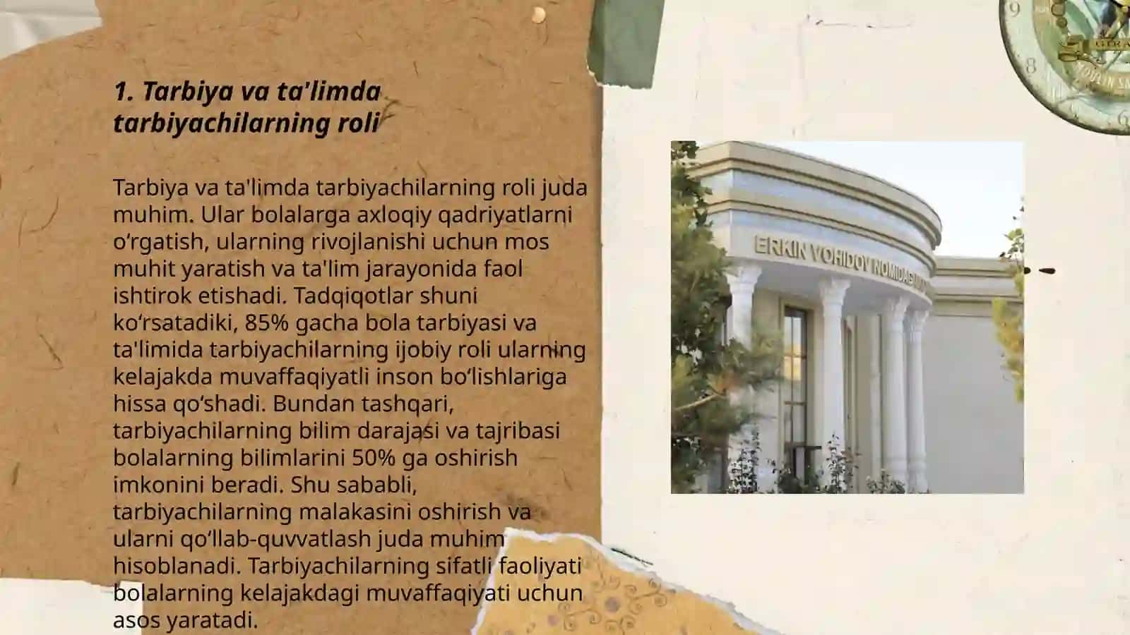 Tarbiyachi va pedagoglarni jamyatda tutgan oʻrni 3