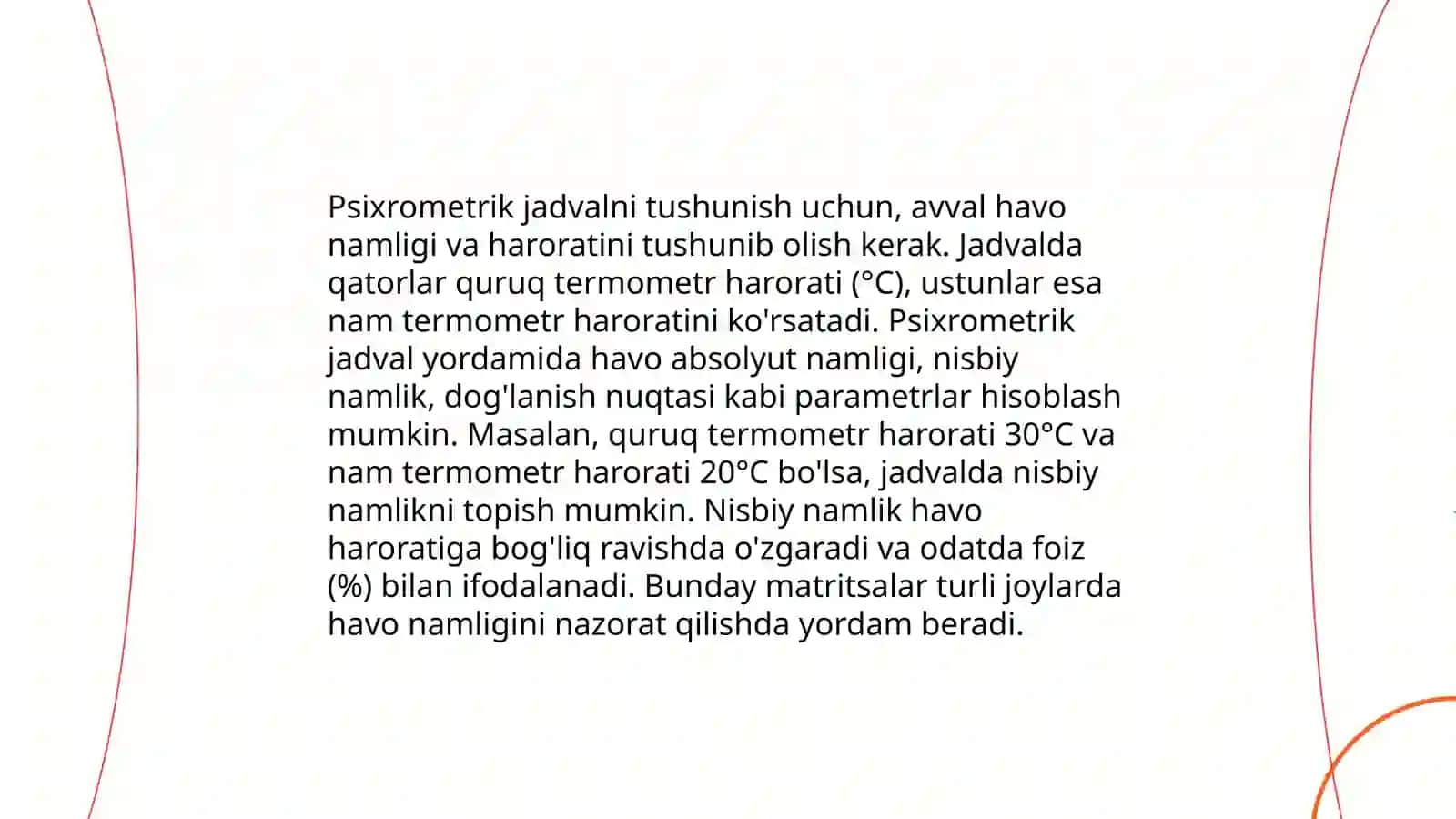 Psixrometrik namlikni aniqlash 3