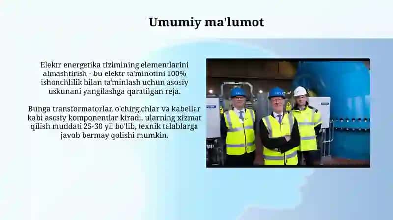 Elektr emergetika tizimlari elementlarining almashtirish sxemalari 3