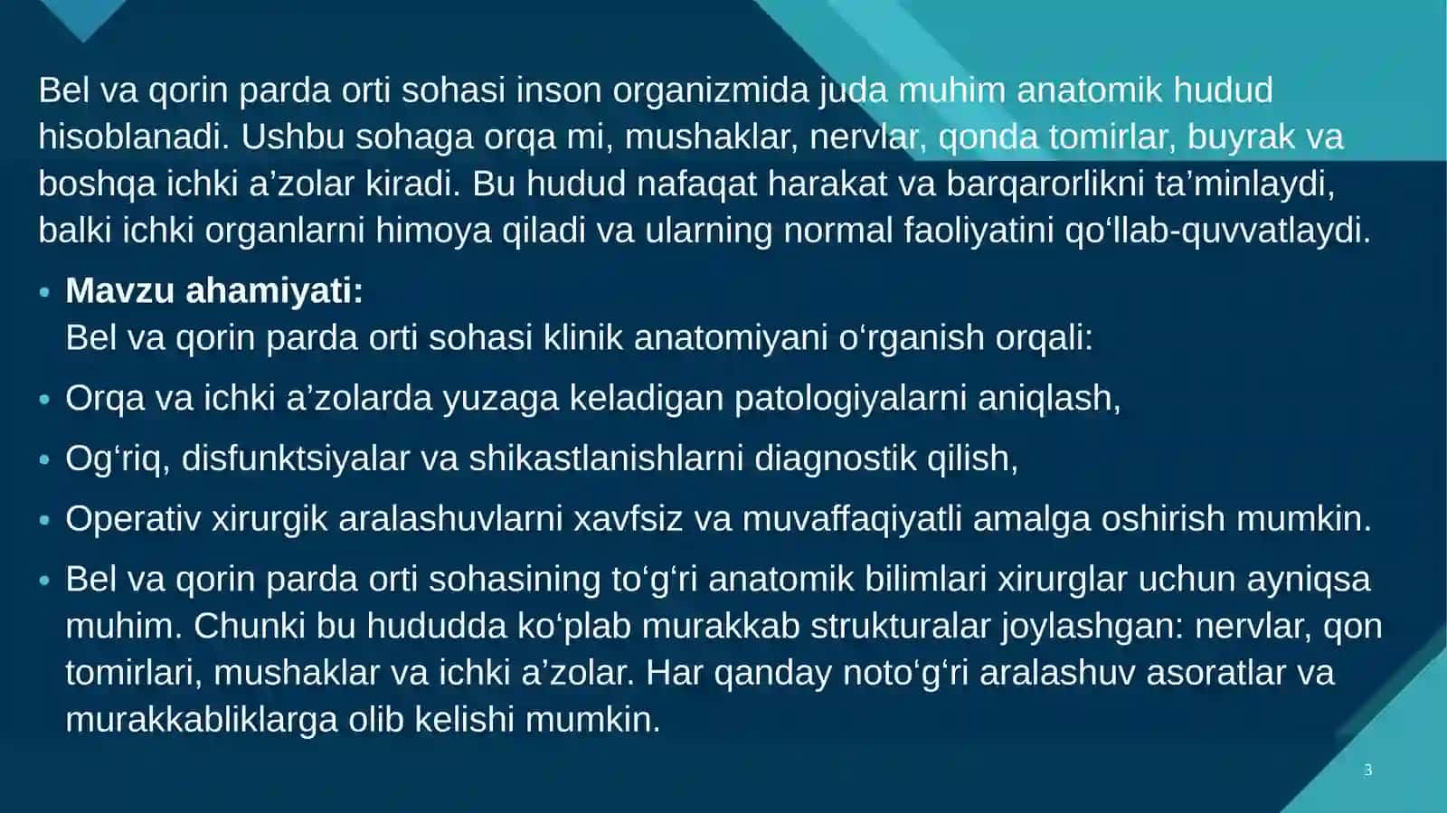 Bel vaqor in parda orti sohasi klinik anatomiyasi va operativ xirurgiyasi 3