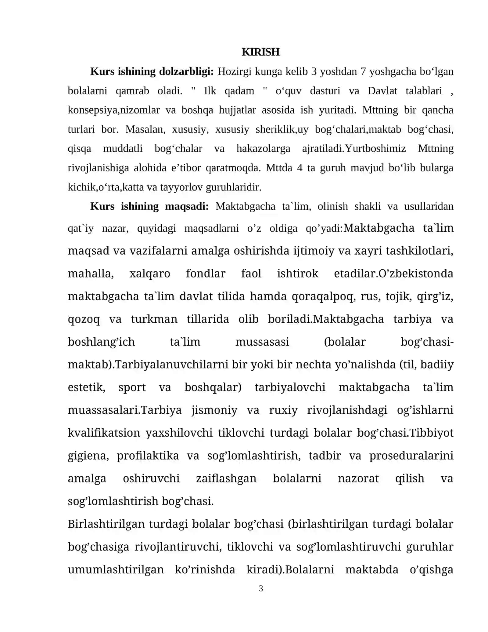 «MTMLARDA BOLALARNI MAKTABGA TAYYORLASH TIZIMI.» 3